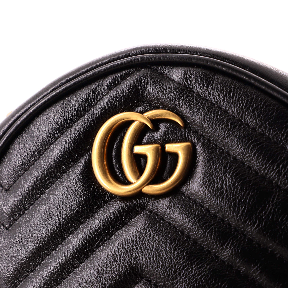 GG Marmont Round Shoulder Bag Matelasse Leather Mini