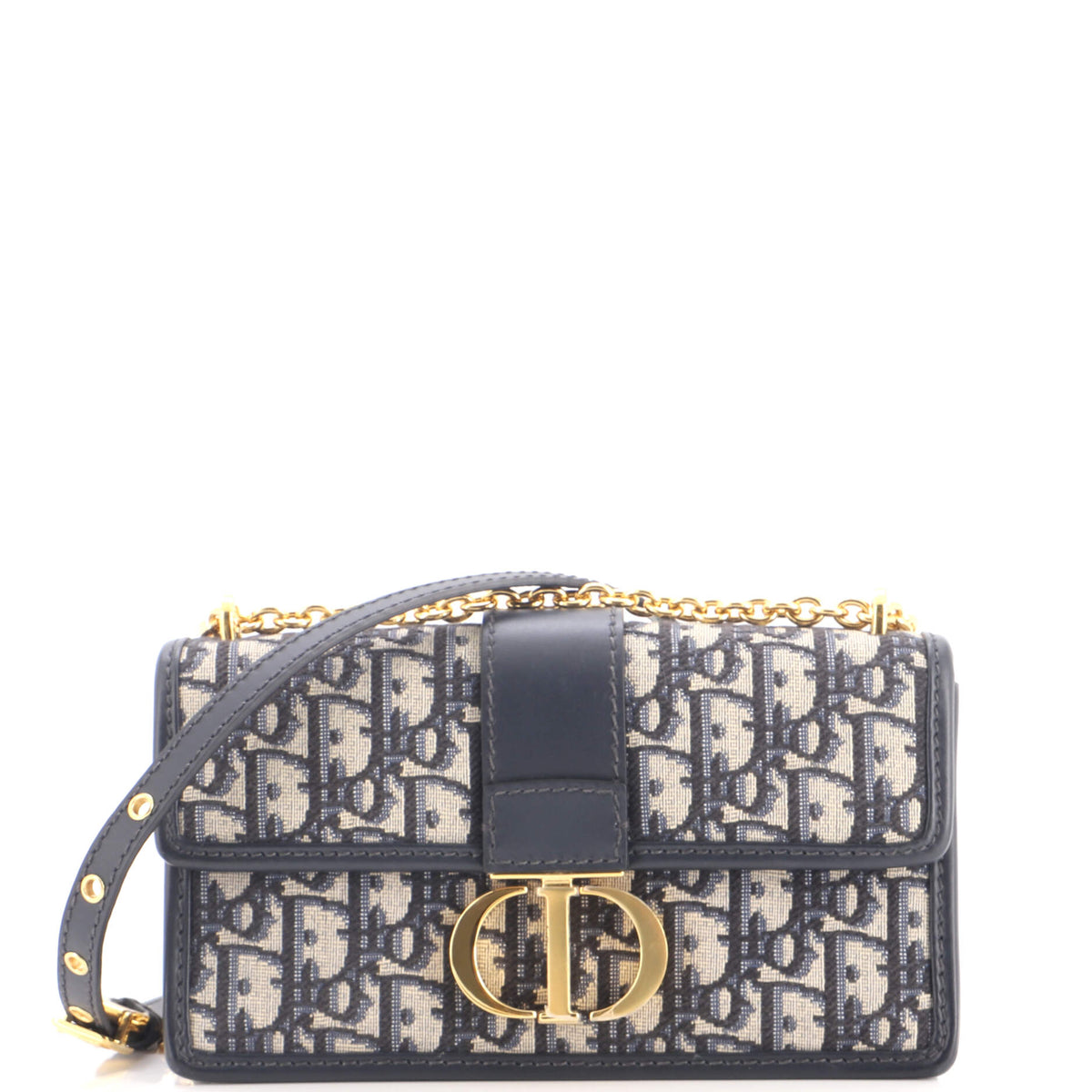 30 Montaigne Chain Flap Bag Oblique Canvas East West