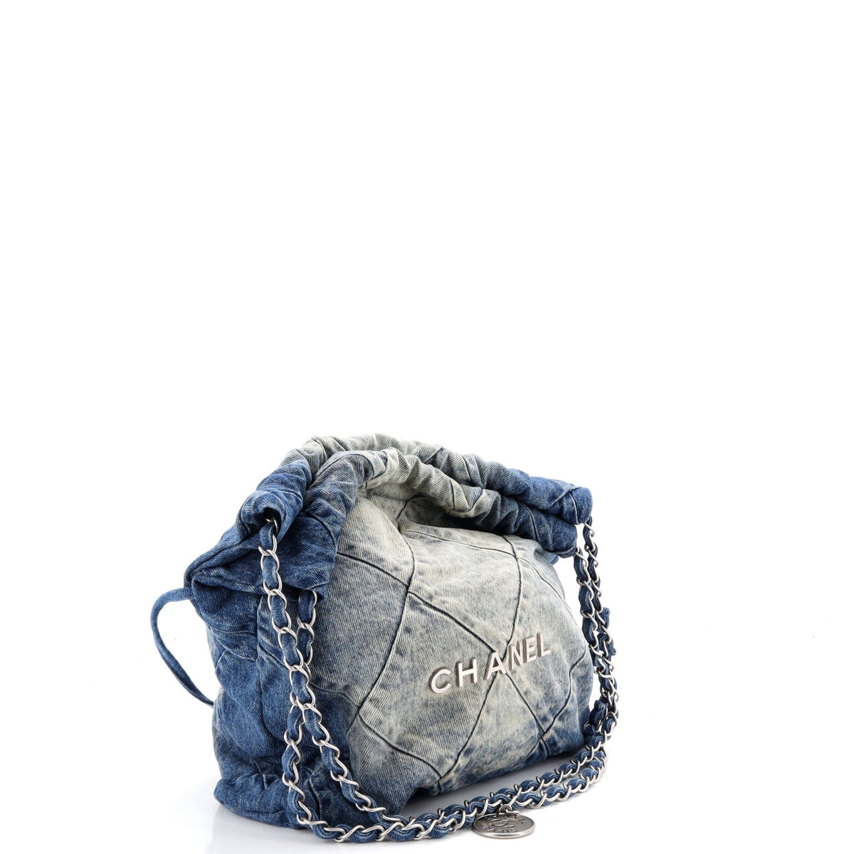 22 Chain Hobo Quilted Denim Small