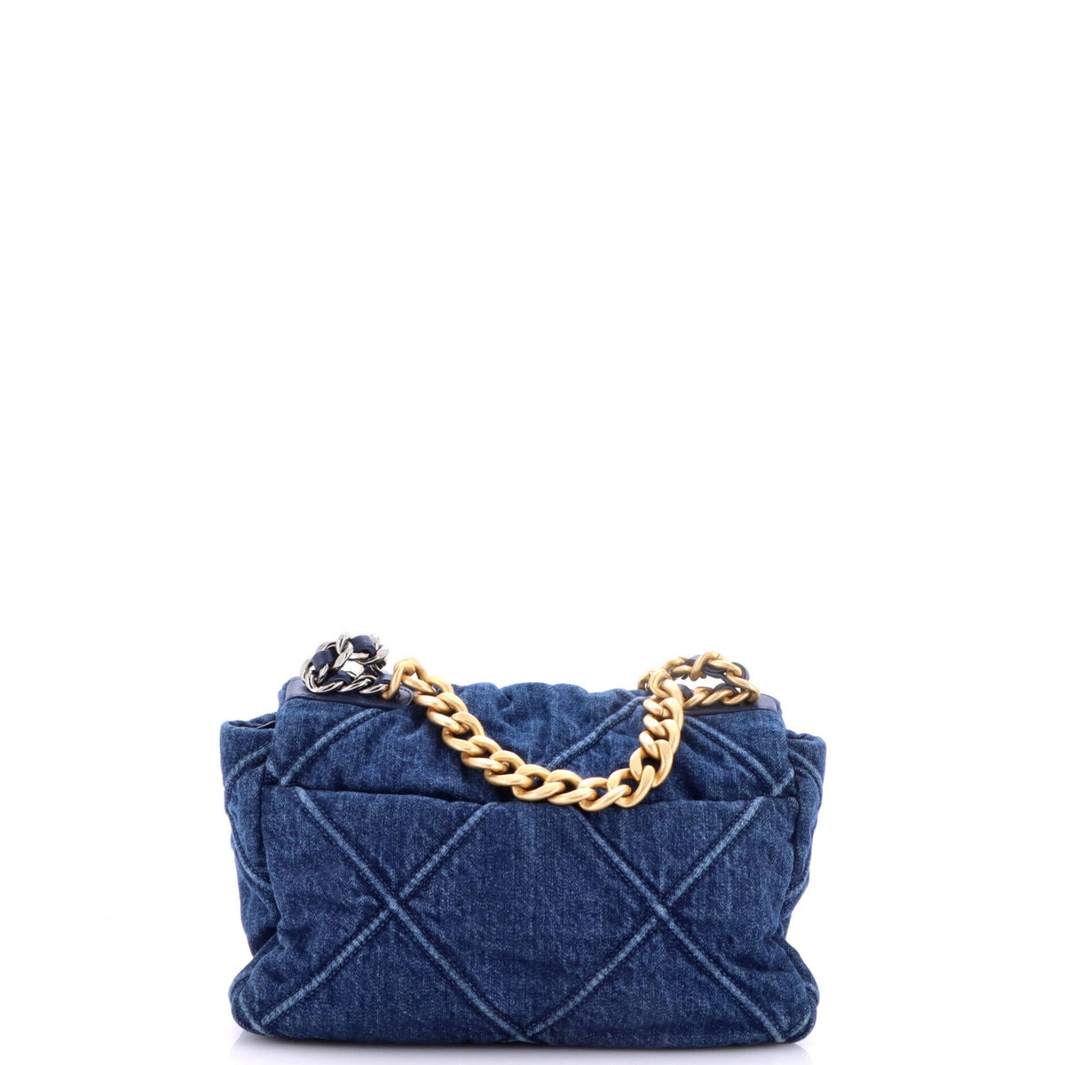 19 Flap Bag Quilted Denim Medium