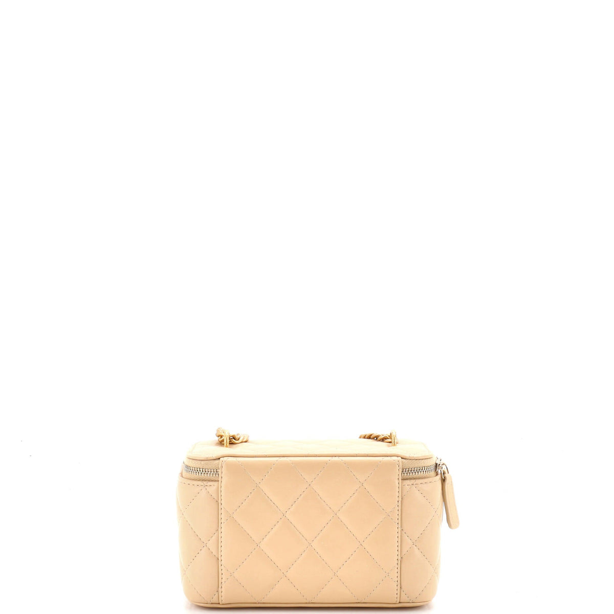 All Slide Long Vanity Case with Chain Quilted Lambskin Small