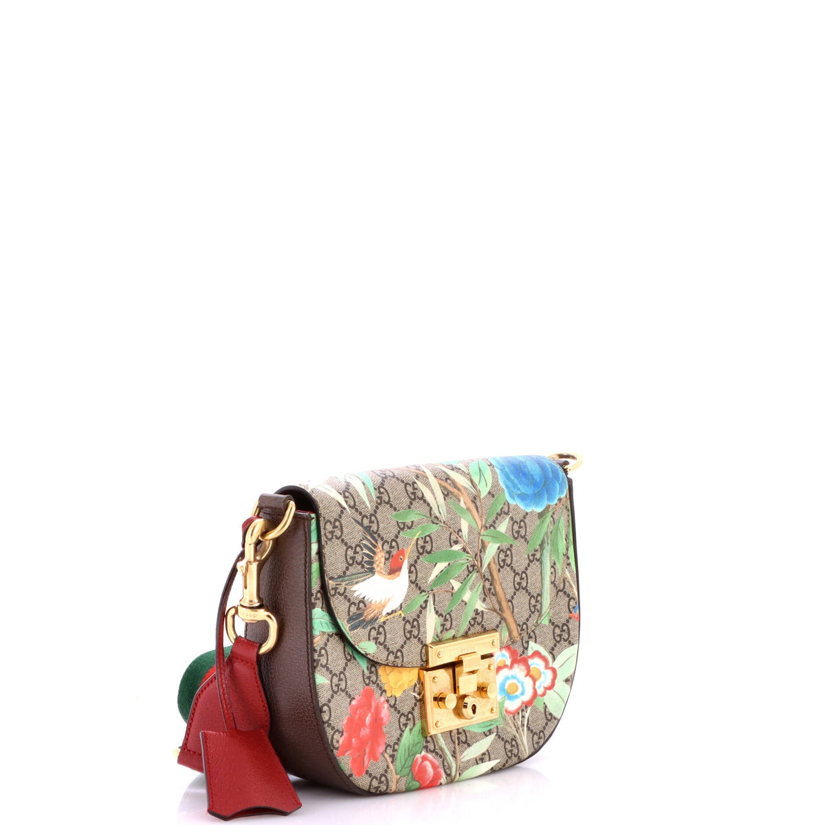 Padlock Saddle Shoulder Bag Tian Print GG Coated Canvas Medium