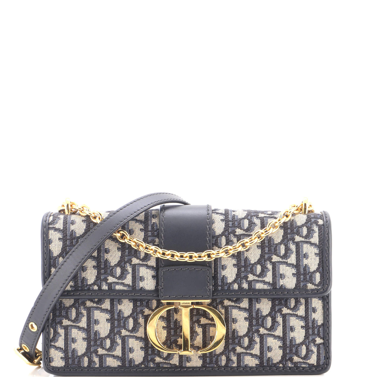 30 Montaigne Chain Flap Bag Oblique Canvas East West