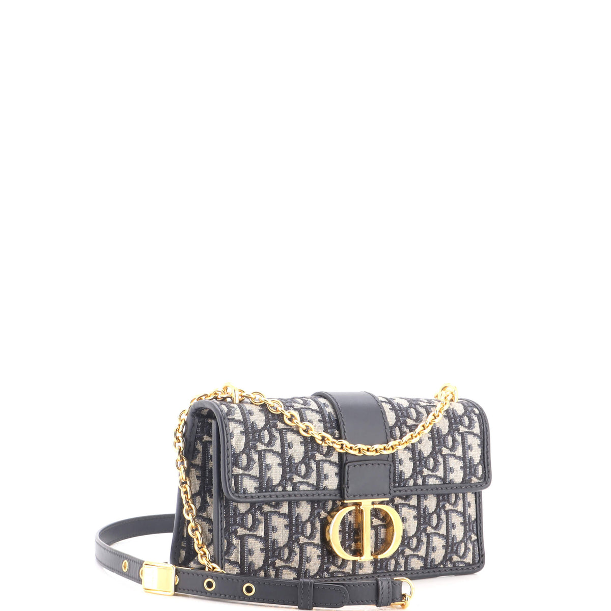 30 Montaigne Chain Flap Bag Oblique Canvas East West