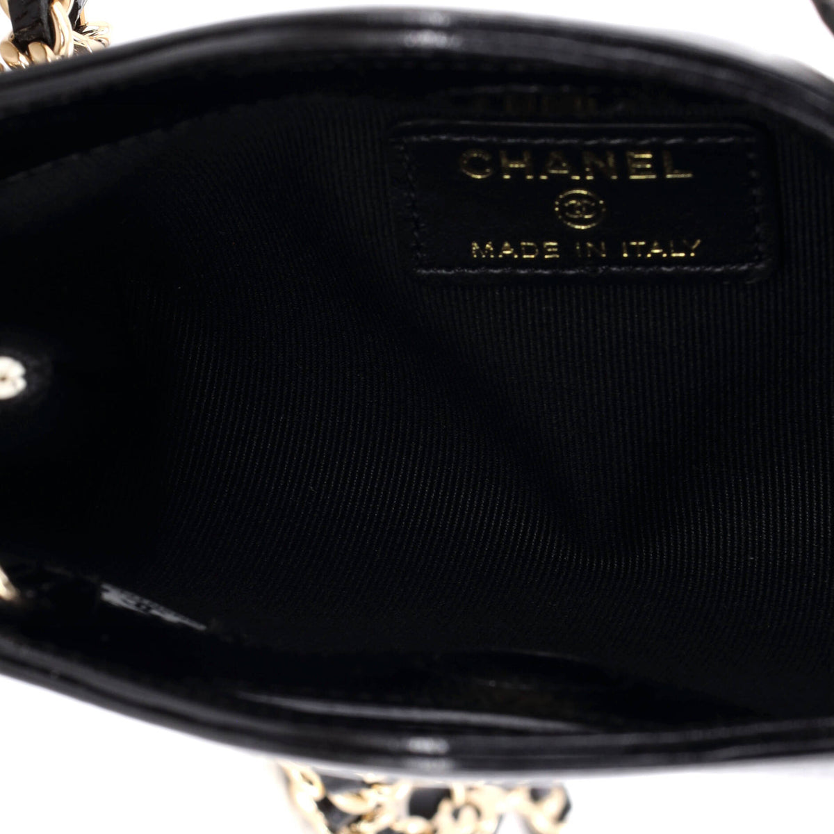 31 Shopping Bag Clutch with Chain Quilted Shiny Crumpled Calfskin Nano