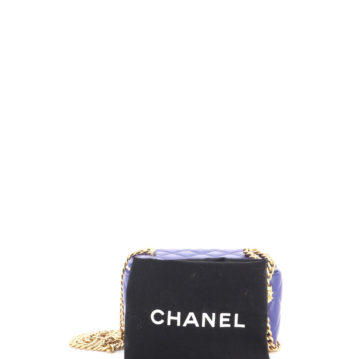 All Slide Long Vanity Case with Chain Quilted Lambskin Small