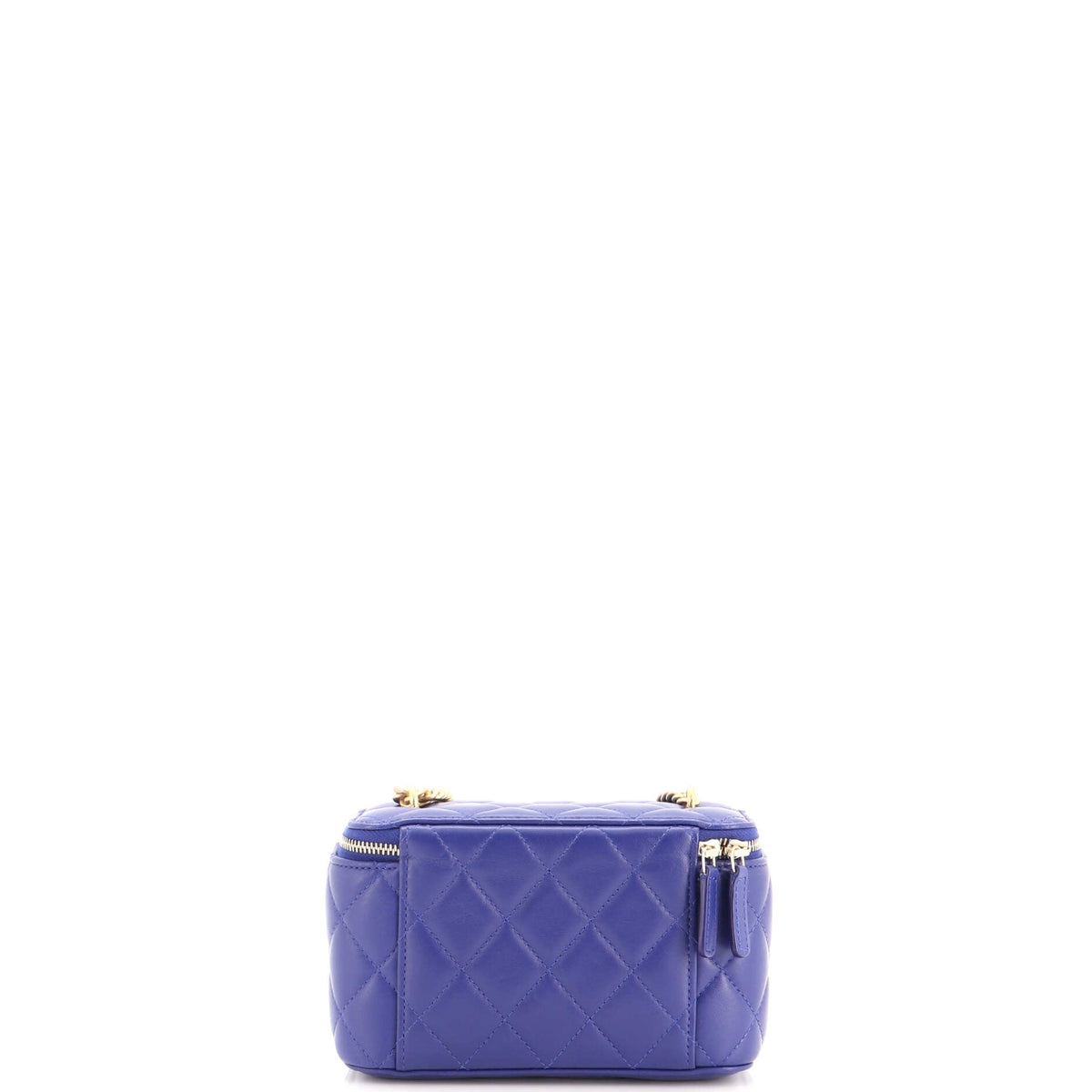 All Slide Long Vanity Case with Chain Quilted Lambskin Small