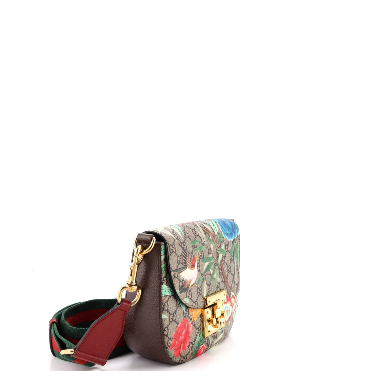 Padlock Saddle Shoulder Bag Tian Print GG Coated Canvas Medium