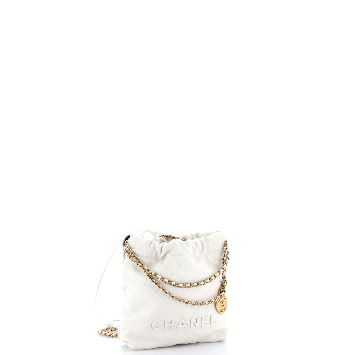22 Chain Hobo Quilted Caviar Mini