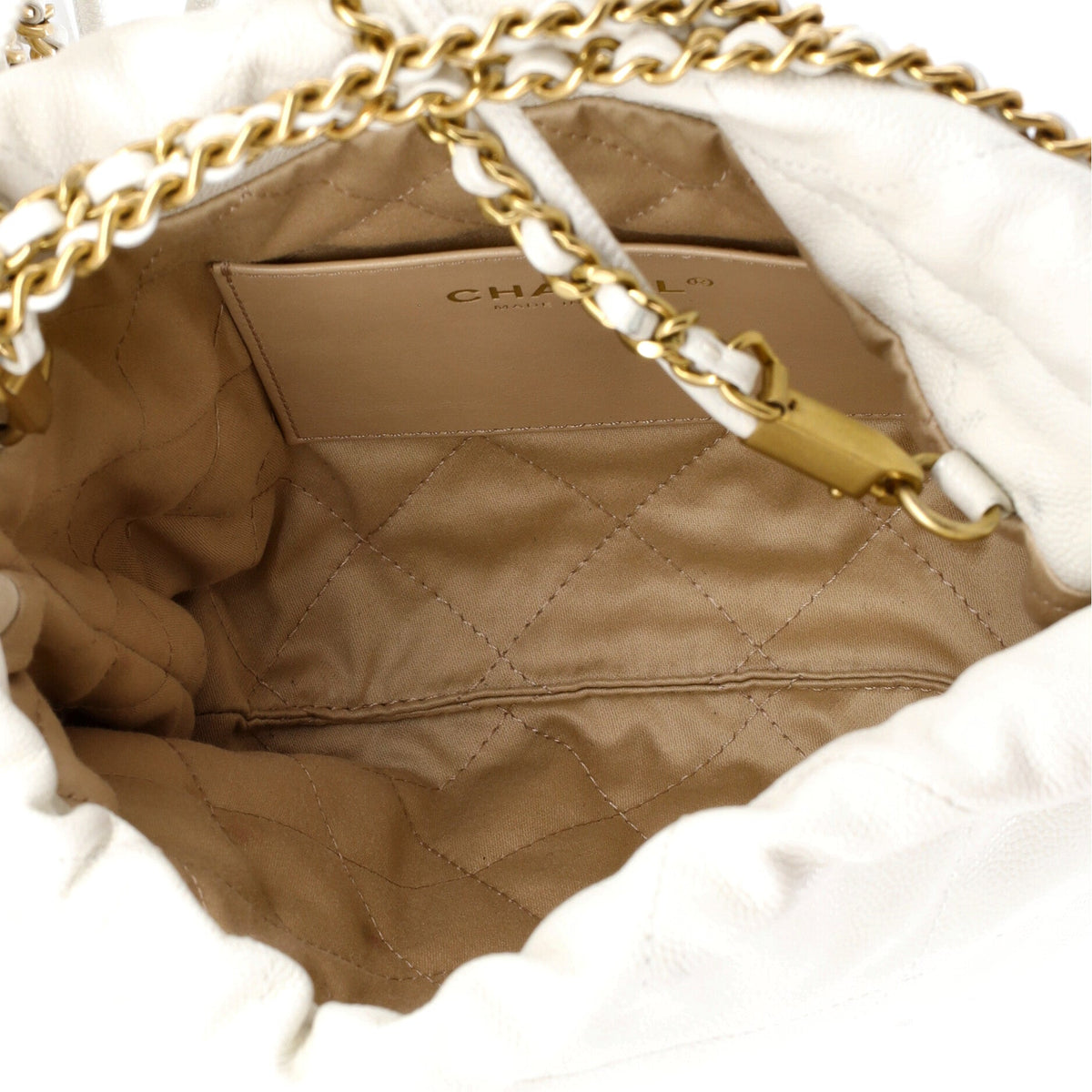 22 Chain Hobo Quilted Caviar Mini