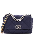 19 Flap Bag Quilted Canvas Medium