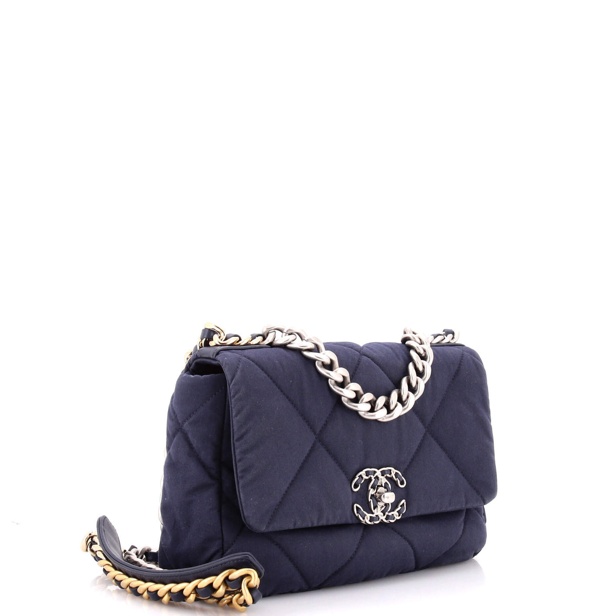19 Flap Bag Quilted Canvas Medium