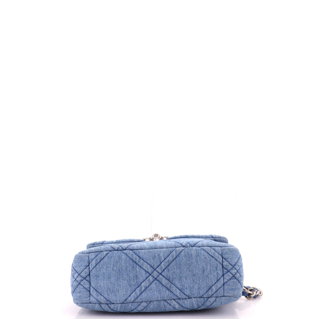 19 Flap Bag Quilted Denim Medium