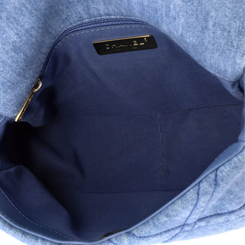 19 Flap Bag Quilted Denim Medium