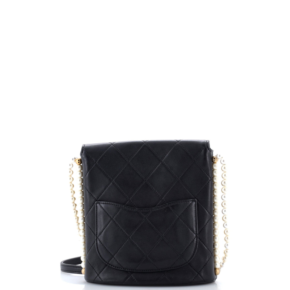 About Pearls Flap Hobo Quilted Calfskin Small