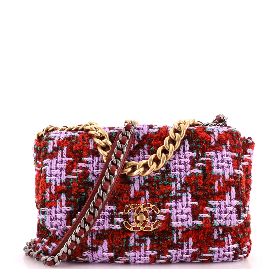 19 Flap Bag Quilted Tweed Large