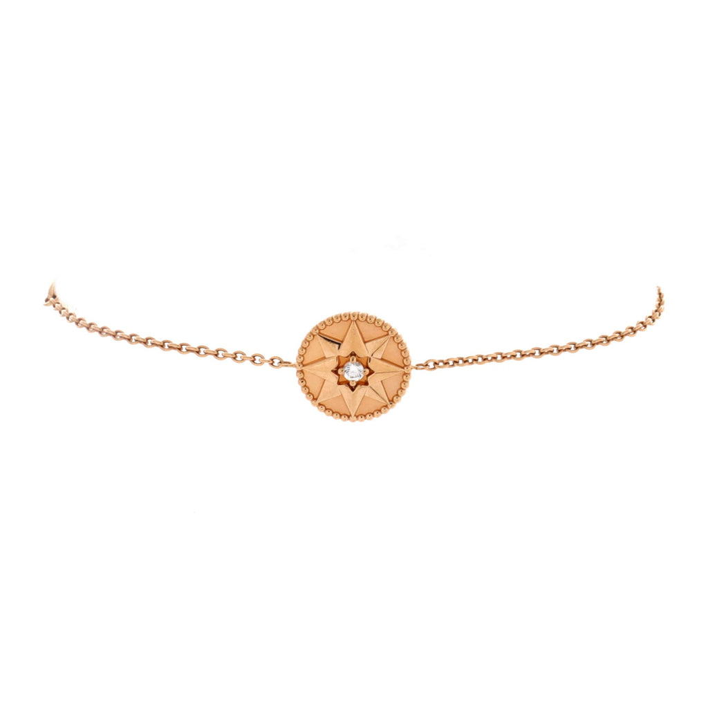 Rose des Vents Bracelet 18K Rose Gold with Diamond and Pink Opal