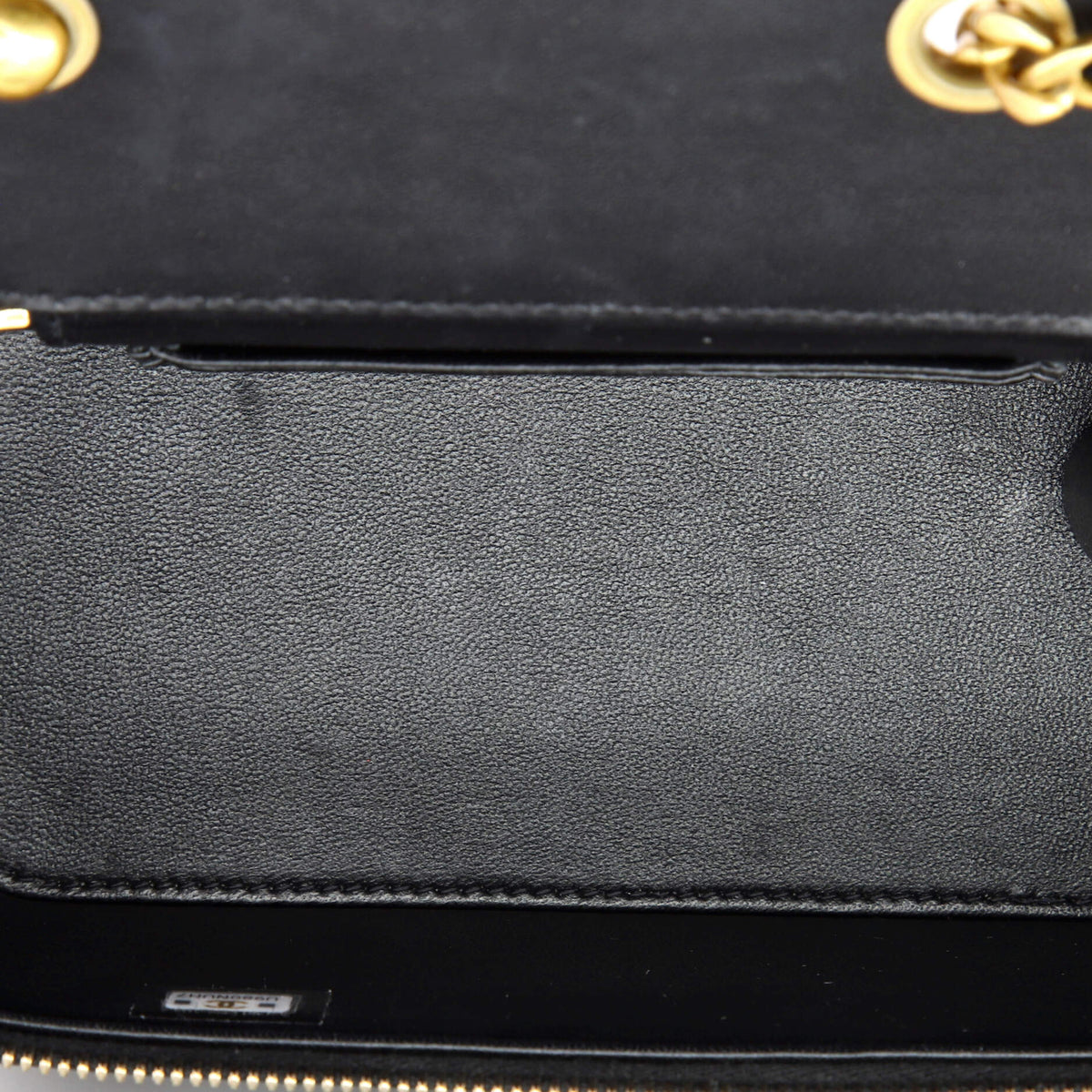 All Slide Long Vanity Case with Chain Quilted Lambskin Small