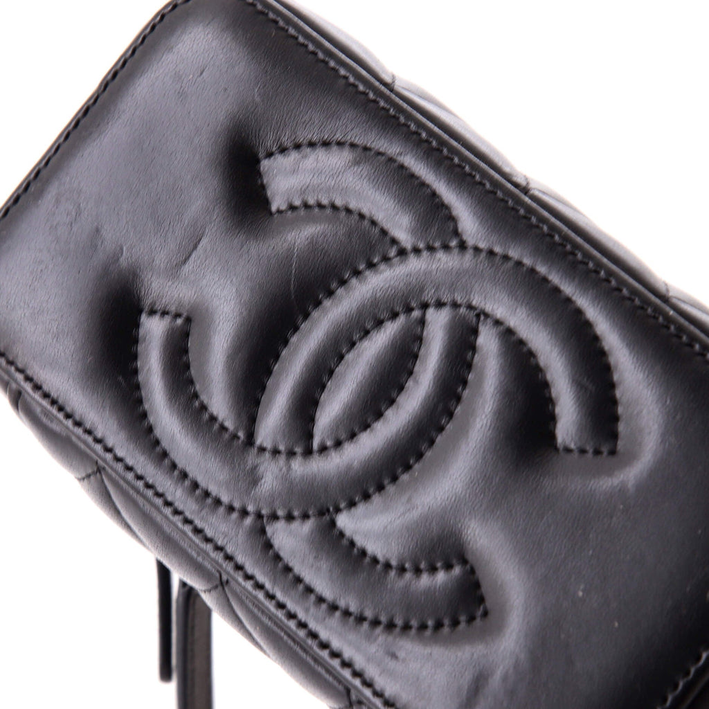All Slide Long Vanity Case with Chain Quilted Lambskin Small