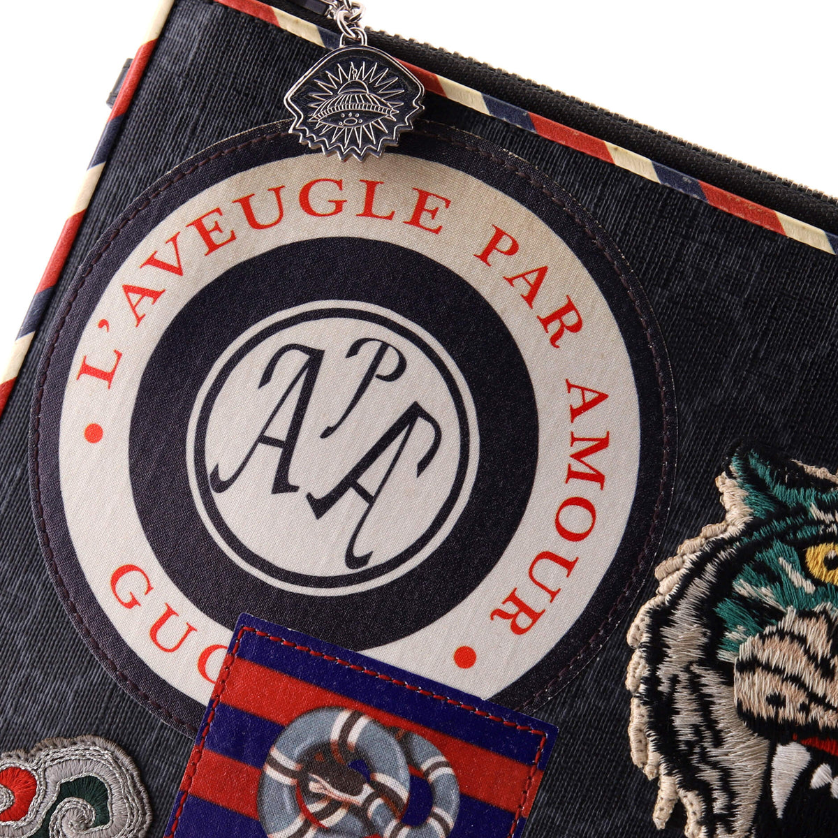 Night Courrier Pouch GG Coated Canvas with Applique