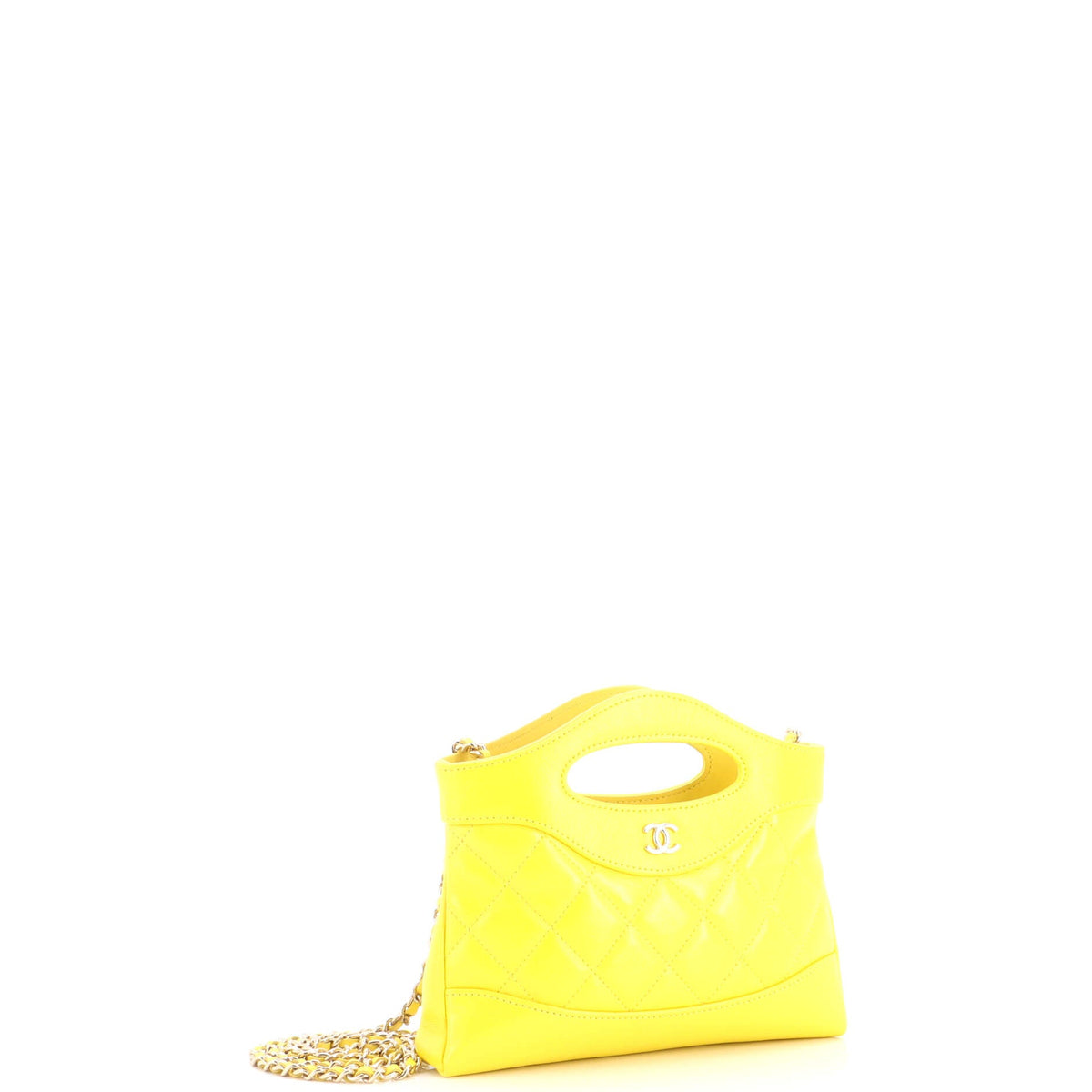 31 Shopping Bag Clutch with Chain Quilted Lambskin Small
