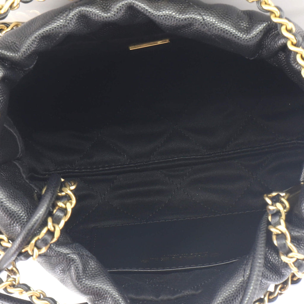22 Chain Hobo Quilted Caviar Mini