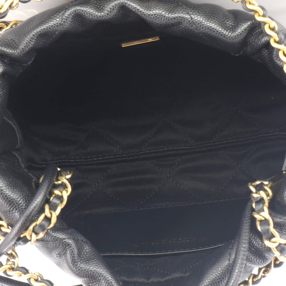 22 Chain Hobo Quilted Caviar Mini