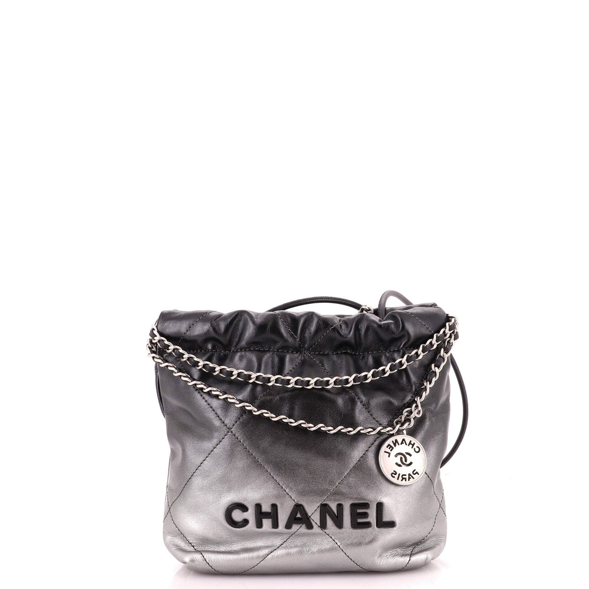 22 Chain Hobo Quilted Metallic Degrade Calfskin Mini