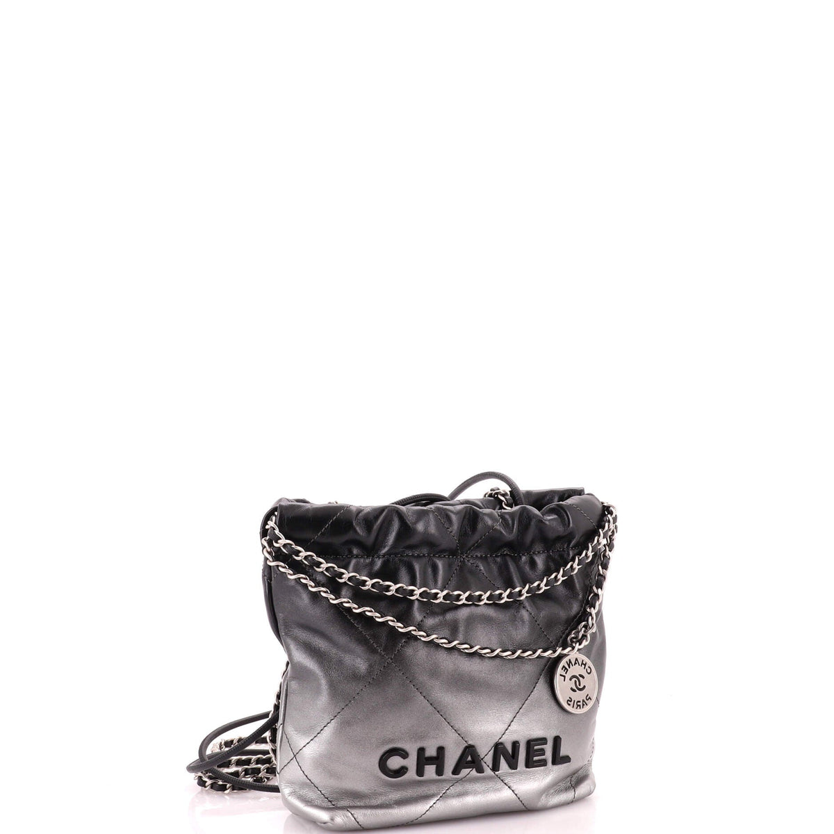 22 Chain Hobo Quilted Metallic Degrade Calfskin Mini