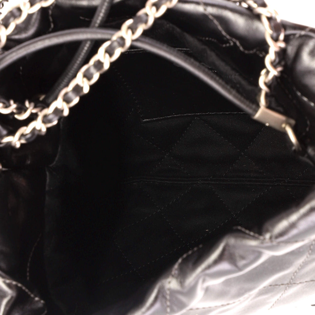 22 Chain Hobo Quilted Metallic Degrade Calfskin Mini