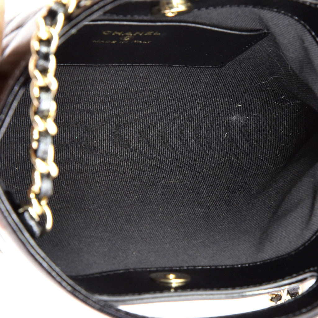 31 Shopping Bag Clutch with Chain Quilted Shiny Crumpled Calfskin Small