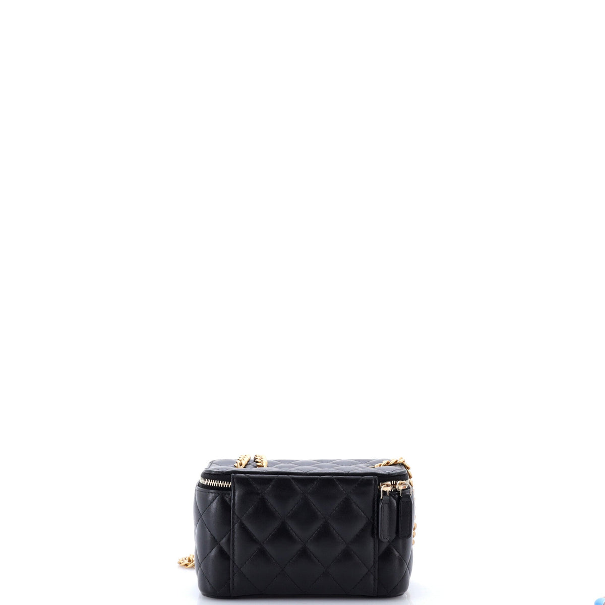 All Slide Long Vanity Case with Chain Quilted Lambskin Small