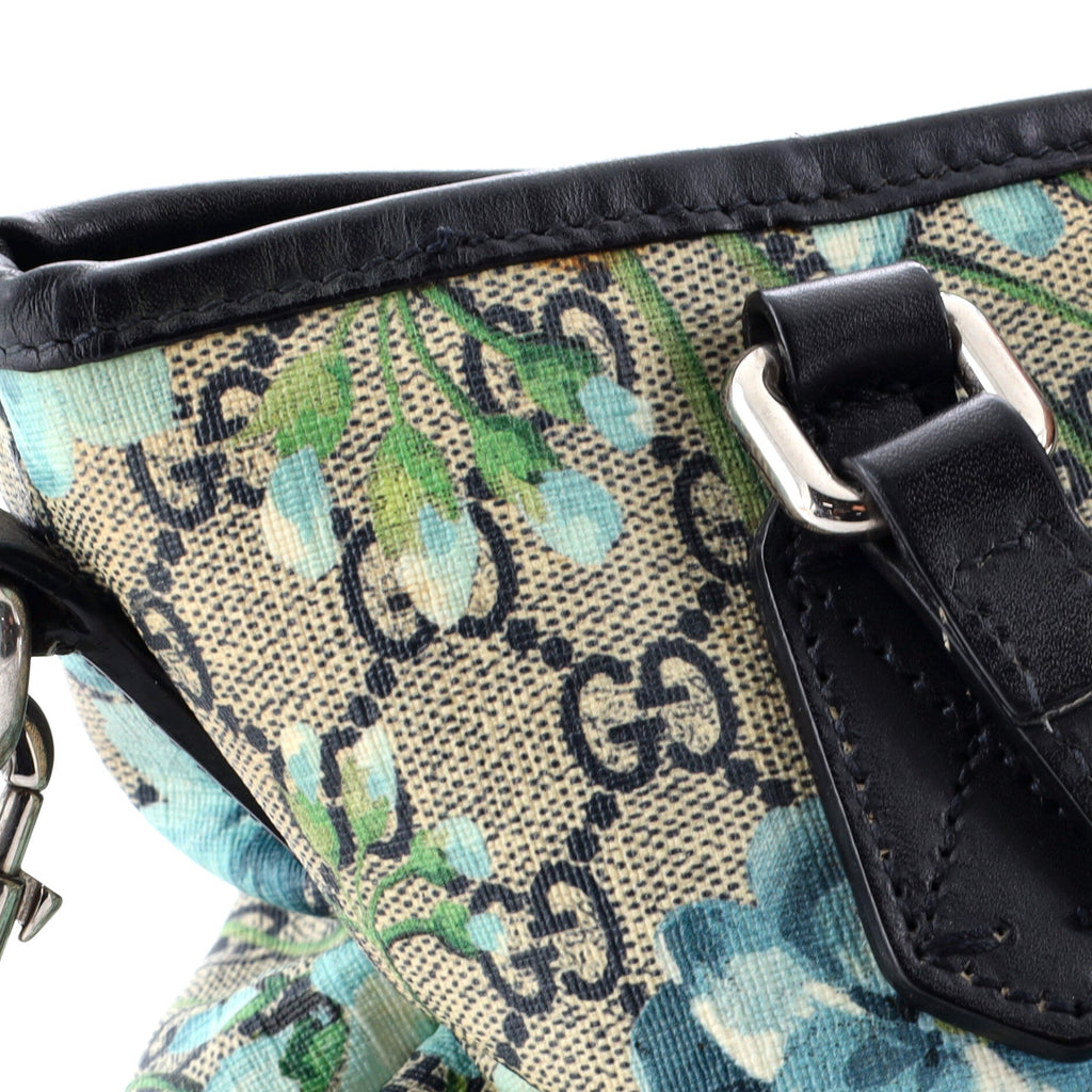 Convertible Zip Tote Blooms Print GG Coated Canvas Medium