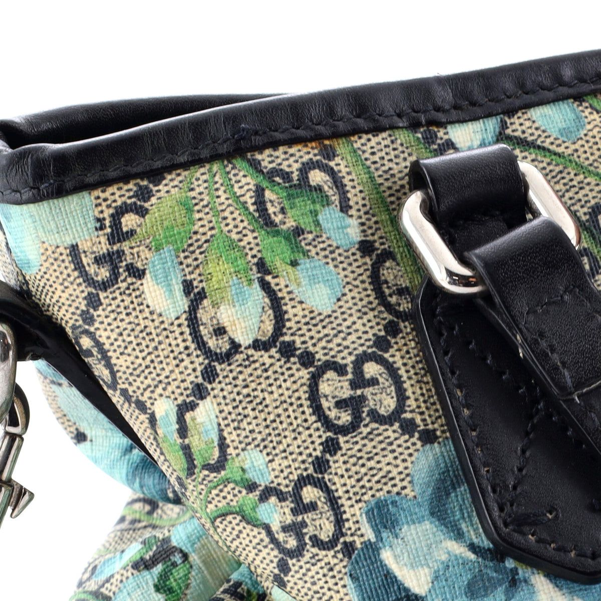 Convertible Zip Tote Blooms Print GG Coated Canvas Medium