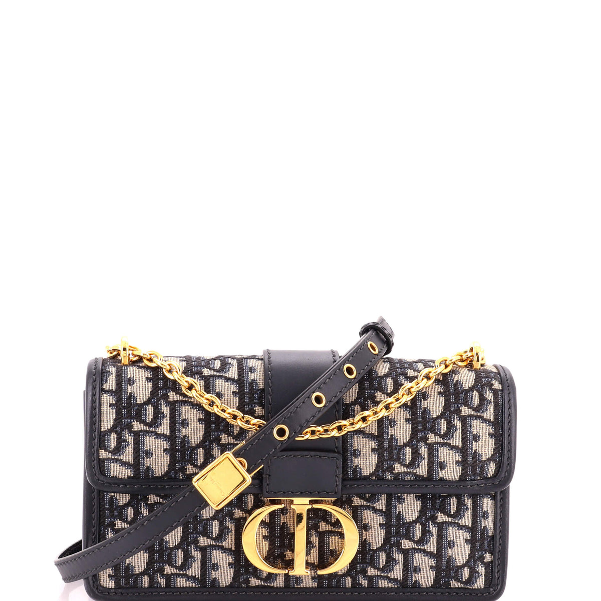 30 Montaigne Chain Flap Bag Oblique Canvas East West