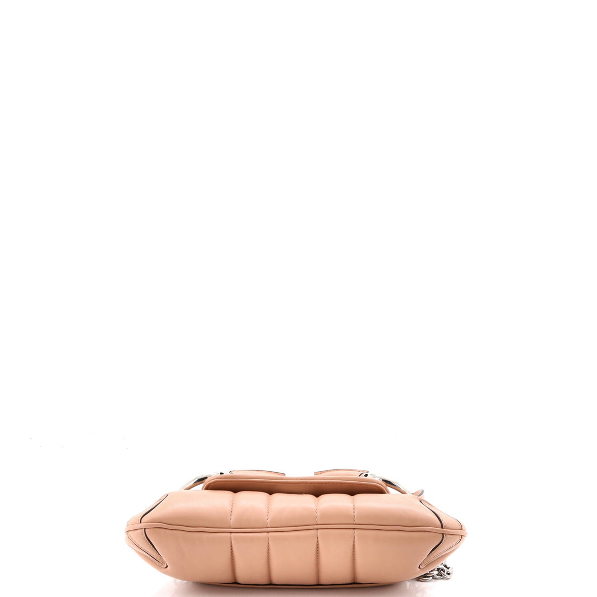 Horsebit Chain Shoulder Bag Vertical Quilted Leather Small