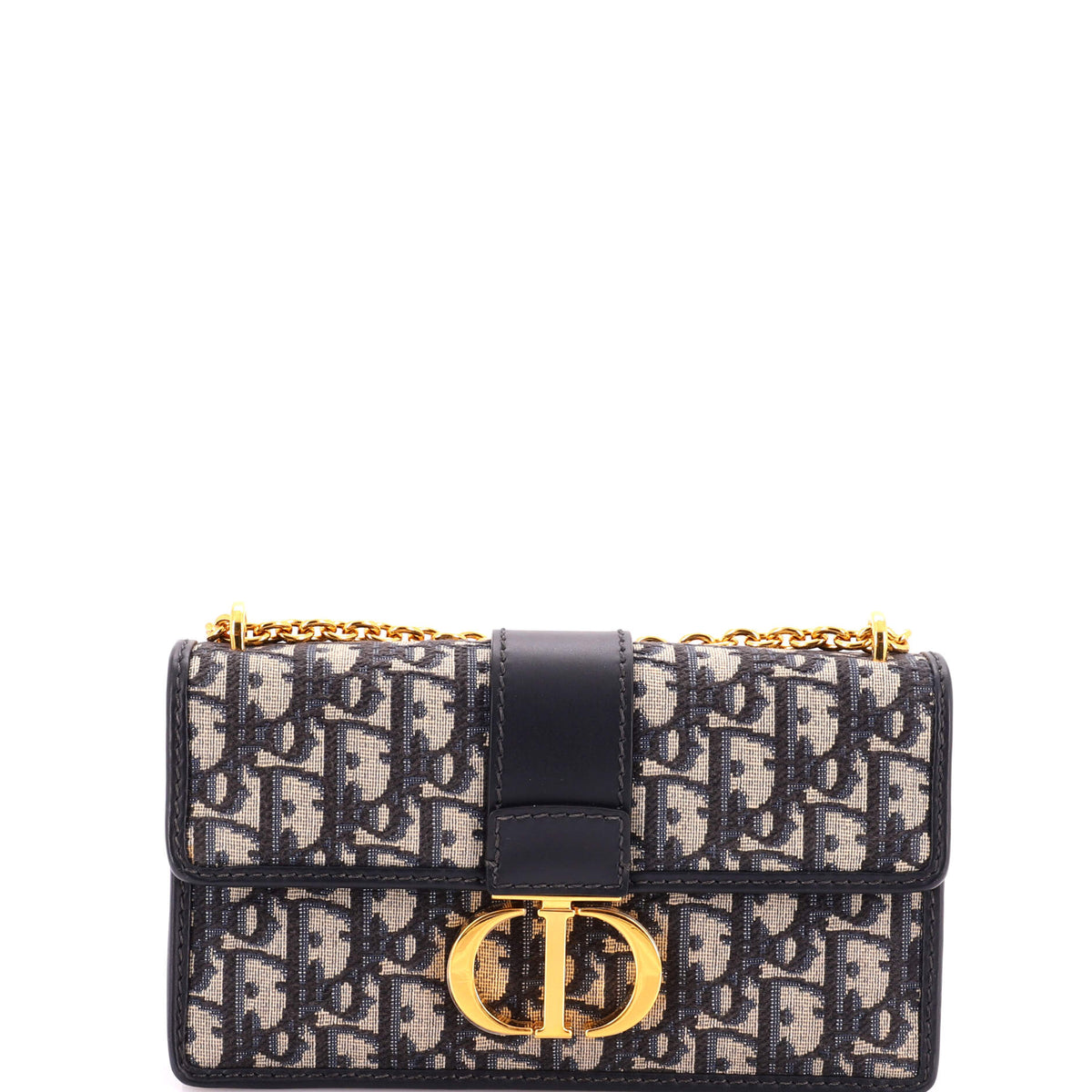 30 Montaigne Chain Flap Bag Oblique Canvas East West