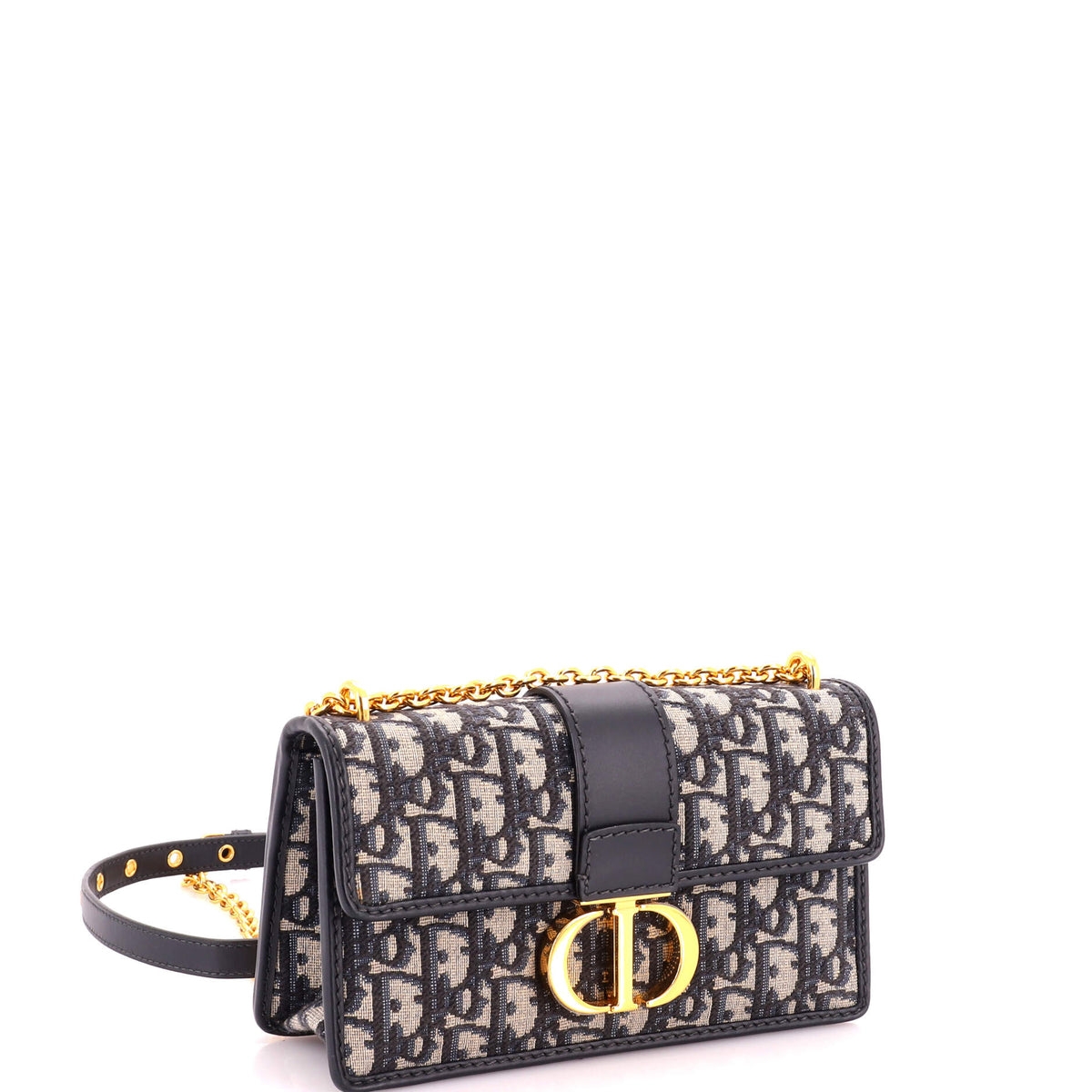 30 Montaigne Chain Flap Bag Oblique Canvas East West