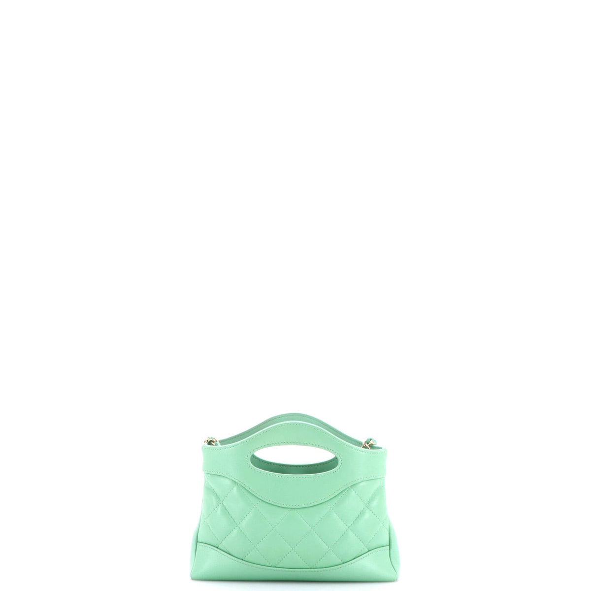 31 Shopping Bag Clutch with Chain Quilted Lambskin Small