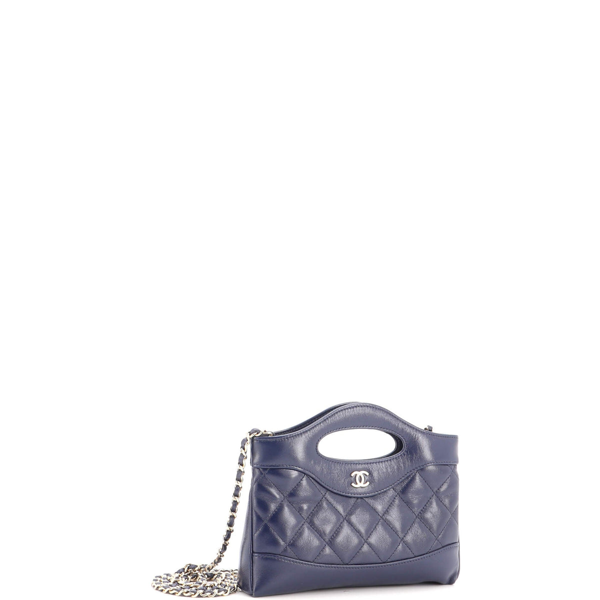31 Shopping Bag Clutch with Chain Quilted Lambskin Small