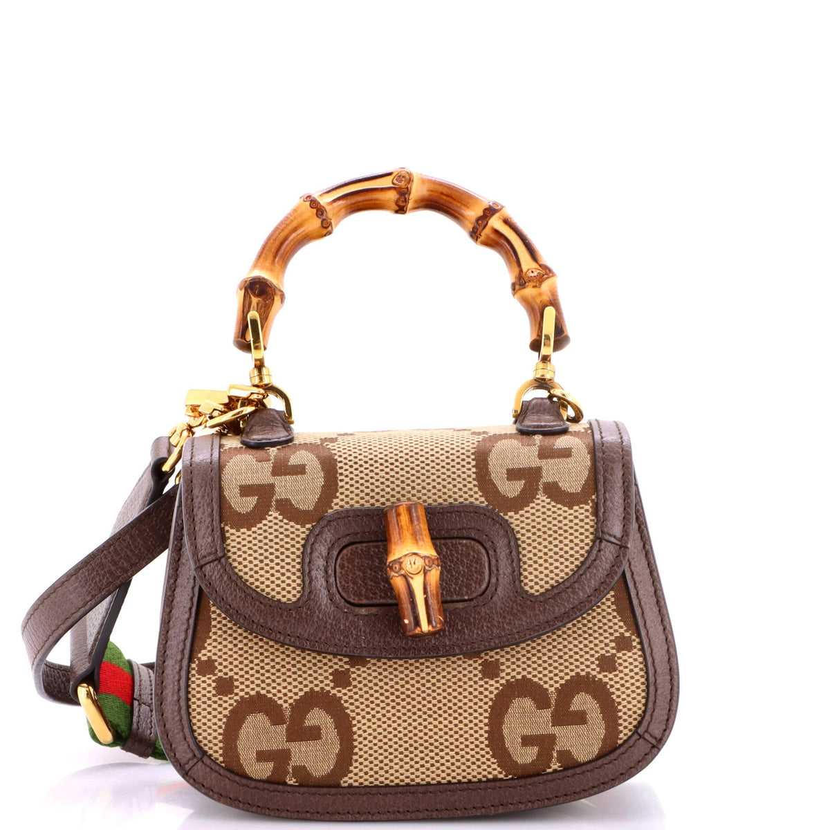 Bamboo 1947 Top Handle Bag Jumbo GG Canvas Mini