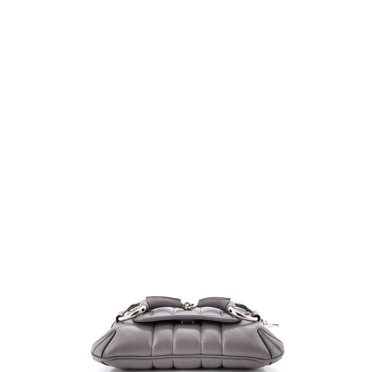 Horsebit Chain Shoulder Bag Vertical Quilted Leather Small