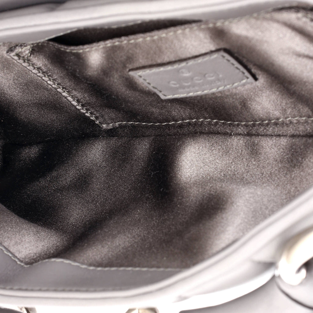 Horsebit Chain Shoulder Bag Vertical Quilted Leather Small