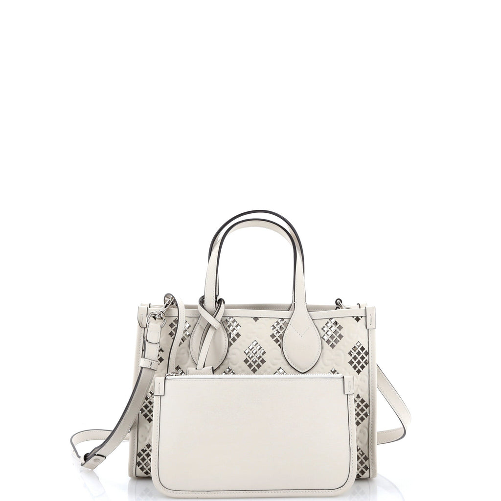 Convertible Tote GG Debossed Laser Cut Leather Small