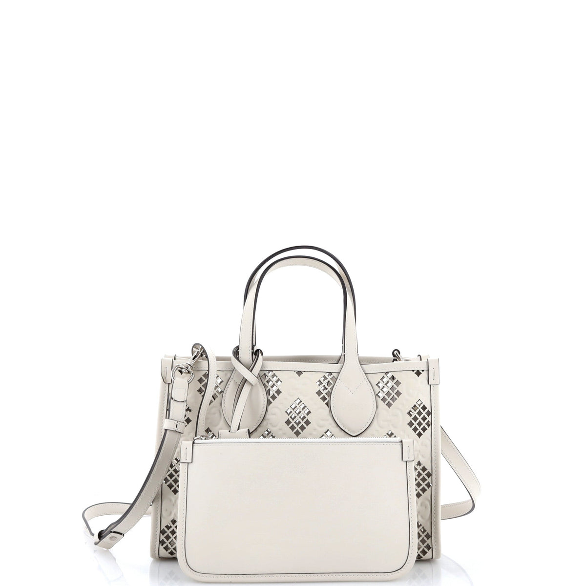 Convertible Tote GG Debossed Laser Cut Leather Small