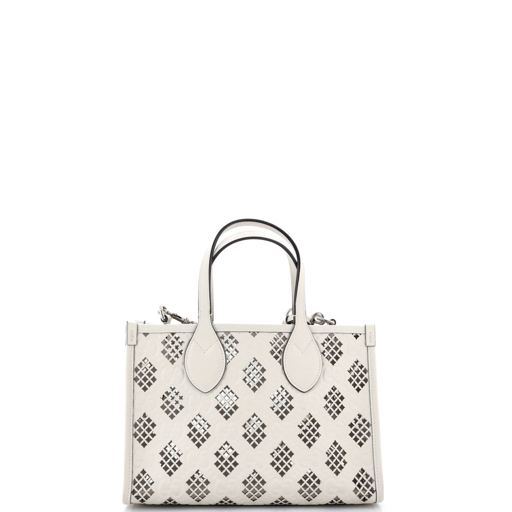 Convertible Tote GG Debossed Laser Cut Leather Small