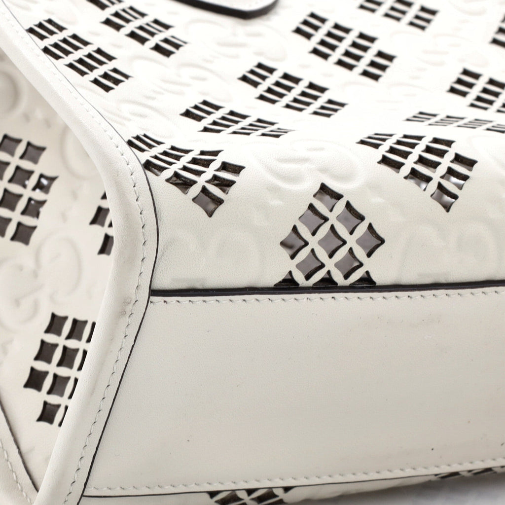 Convertible Tote GG Debossed Laser Cut Leather Small