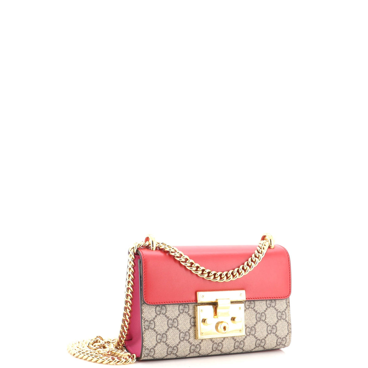 Padlock Shoulder Bag GG Coated Canvas and Leather Small