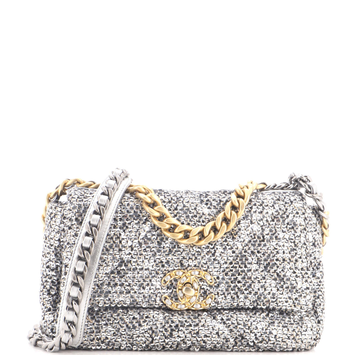 19 Flap Bag Quilted Sequins Medium