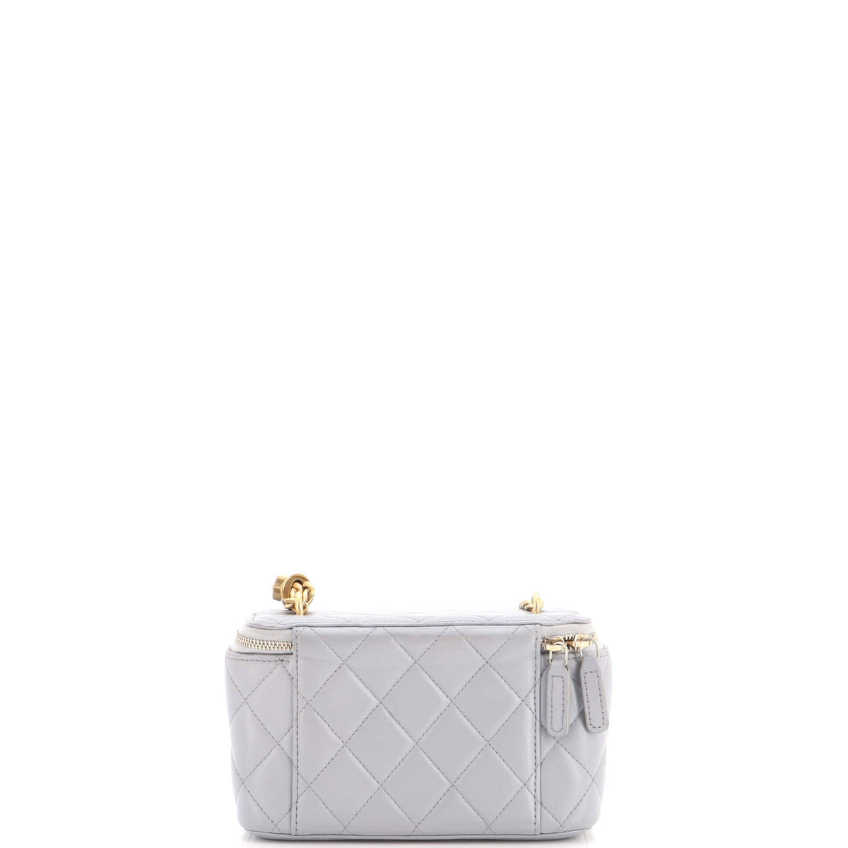 All Slide Long Vanity Case with Chain Quilted Lambskin Small